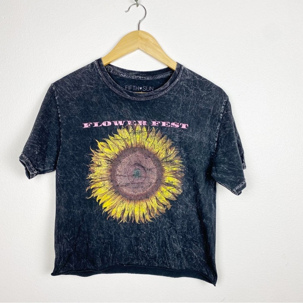 Fifth Sun Flower Fest Crop Tee Shirt sz S - Picture 1 of 5